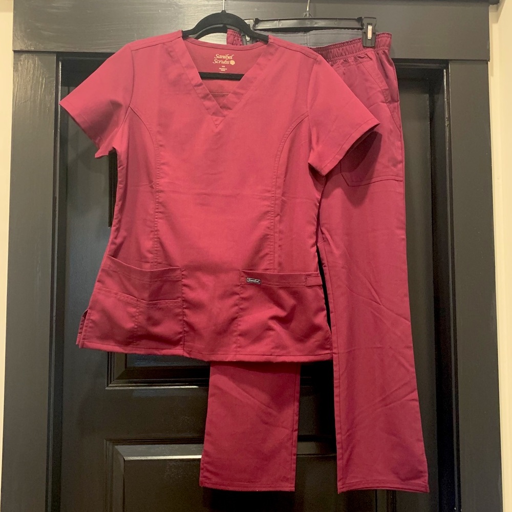 Sanibel Works Wine Color Medical/Nurse Scrubs